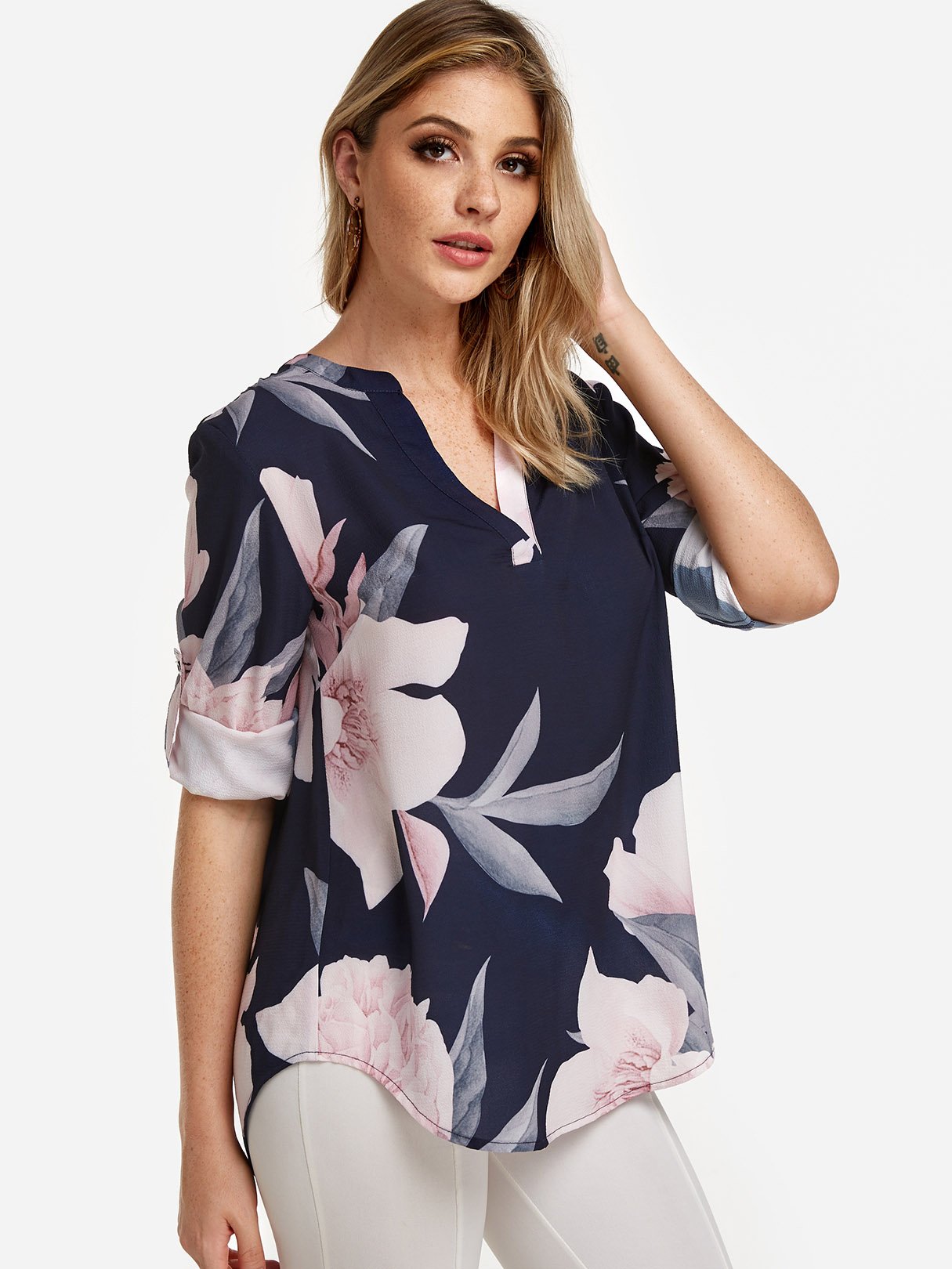 OEM Ladies Navy Blouses