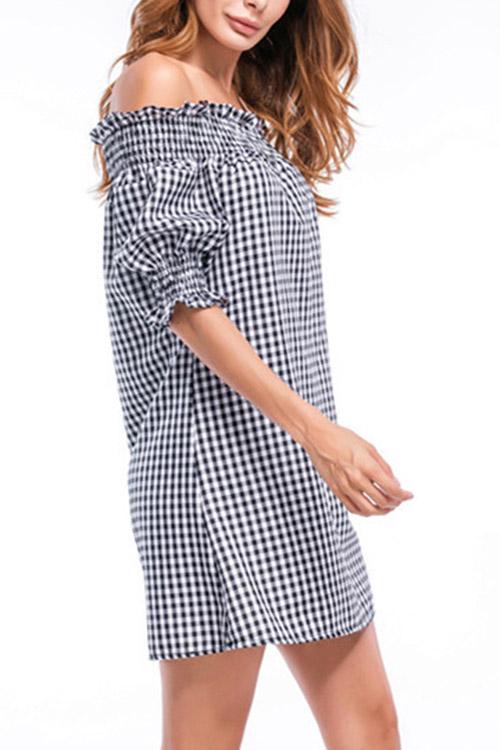 OEM Ladies Grid Mini Dresses