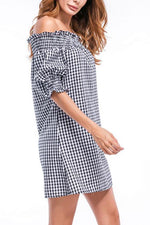 OEM Ladies Grid Mini Dresses