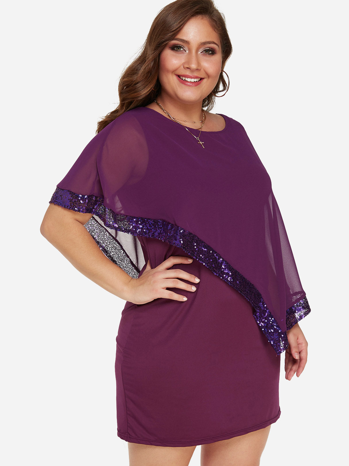 Wholesale Plain Sequins Embellished Sleeveless Bodycon Plus Size Dresses