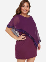 Wholesale Plain Sequins Embellished Sleeveless Bodycon Plus Size Dresses