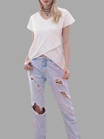 Wholesale V-Neck White T-Shirts