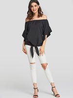 NEW FEELING Womens Black Blouses