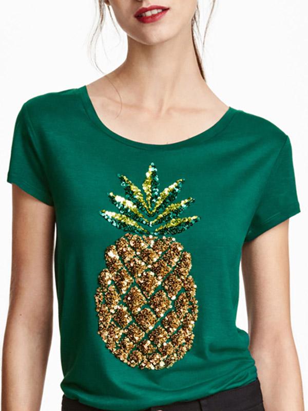 Wholesale Round Neck Short Sleeve Green T-Shirts