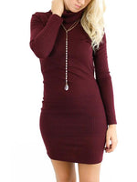 OEM Ladies Burgundy Casual Dresses