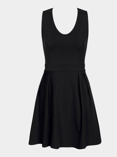 Wholesale V-Neck Sleeveless Plain Backless Mini Dresses