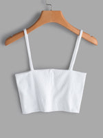 NEW FEELING Womens White Camis