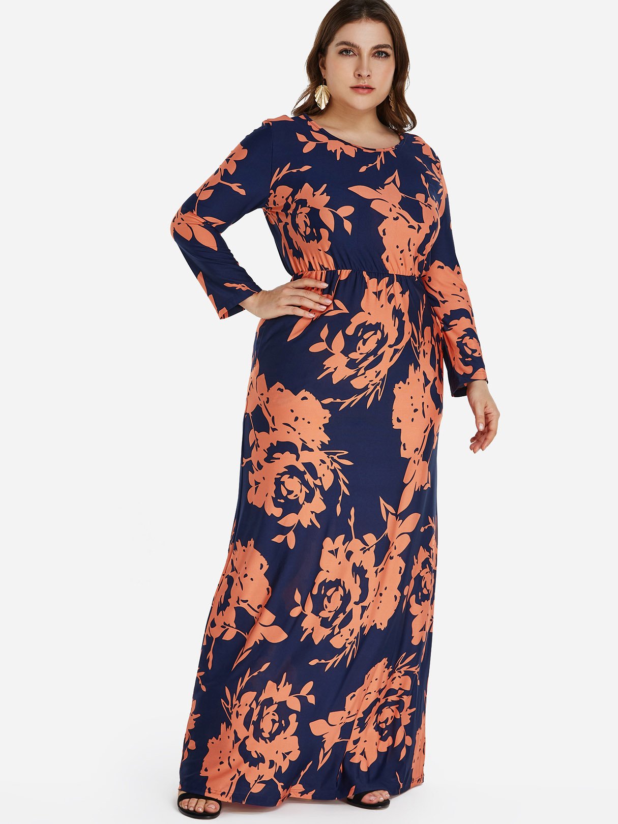 ODM Ladies Long Sleeve Plus Size Dress