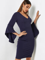 ODM Ladies Long Sleeve Midi Dress