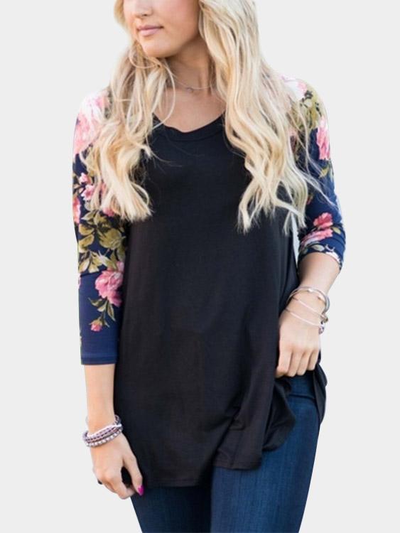NEW FEELING Womens Black T-Shirts