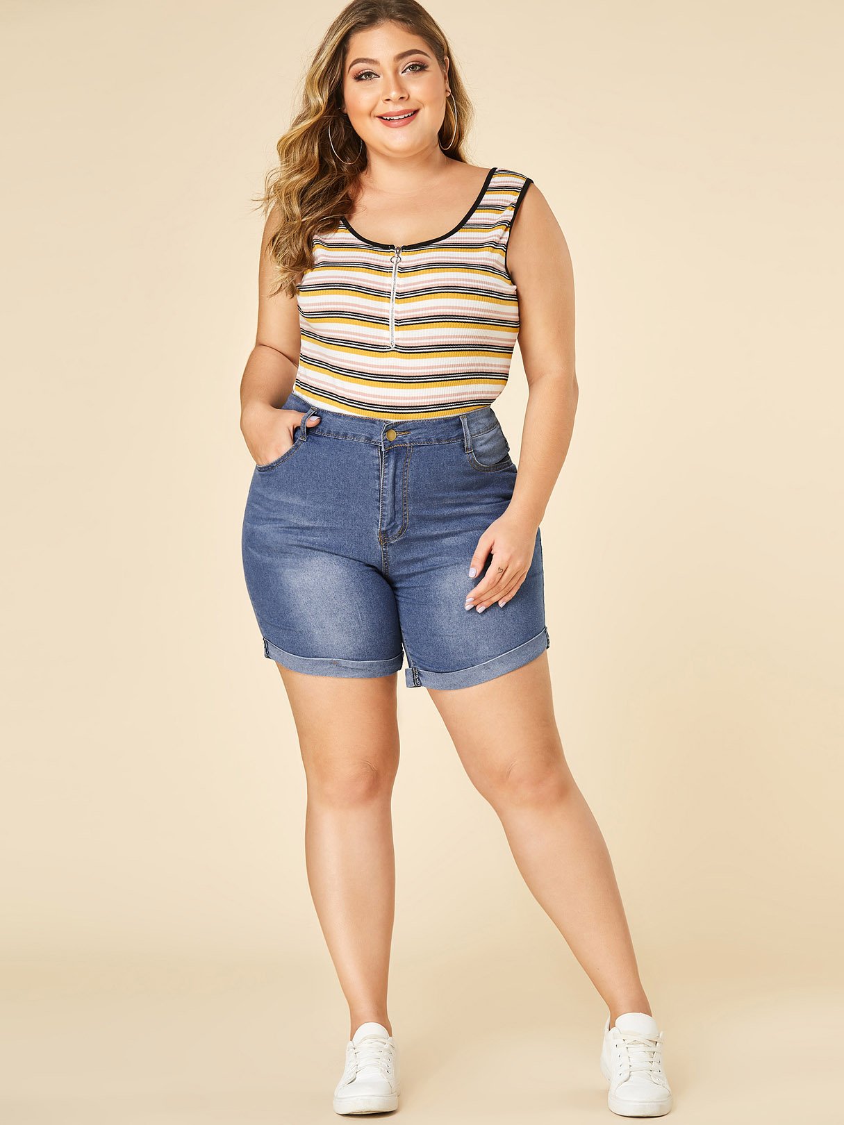 NEW FEELING Womens Blue Plus Size Bottoms