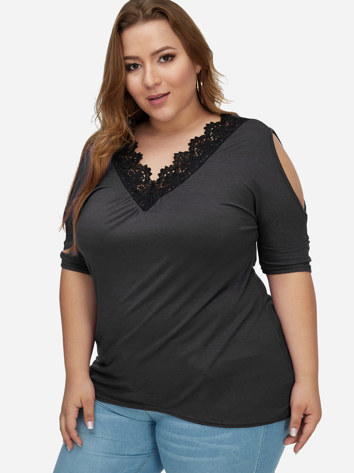 Custom Ladies V-Neck Plus Size Tops