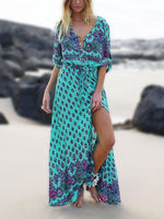 Custom Ladies Celadon Maxi Dresses