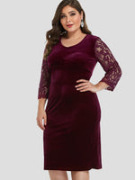 OEM Ladies Burgundy Plus Size Dresses