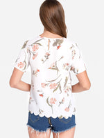 NEW FEELING Womens Floral T-Shirts