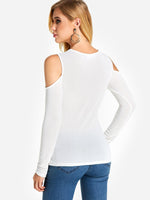 NEW FEELING Womens White T-Shirts