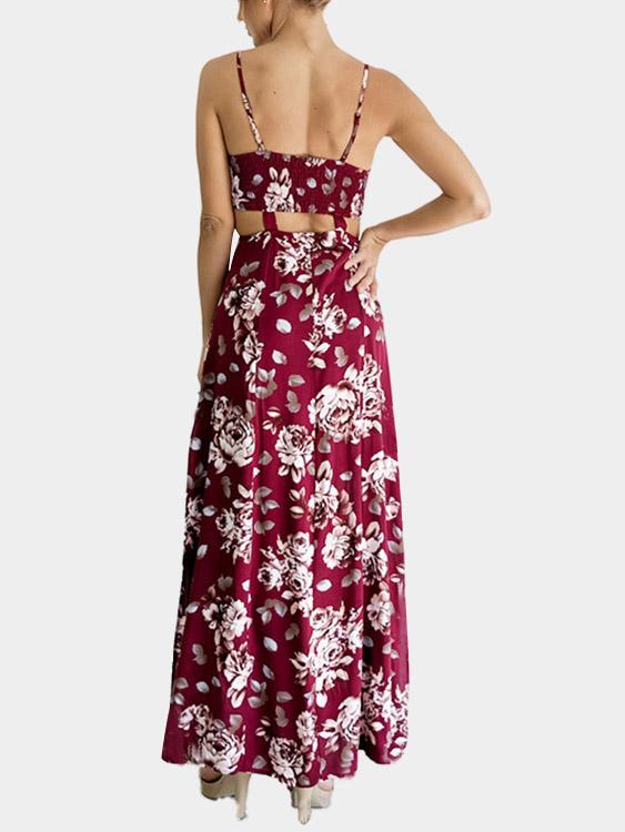 NEW FEELING Womens Burgundy Floral Dresses