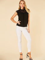 NEW FEELING Womens Black Blouses