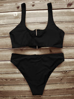 NEW FEELING Womens Black Bikinis