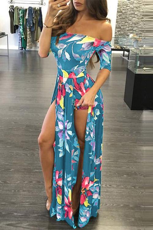 NEW FEELING Womens Green Floral Dresses