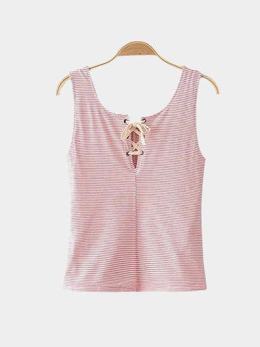 Wholesale Stripe Lace-Up Sleeveless Camis