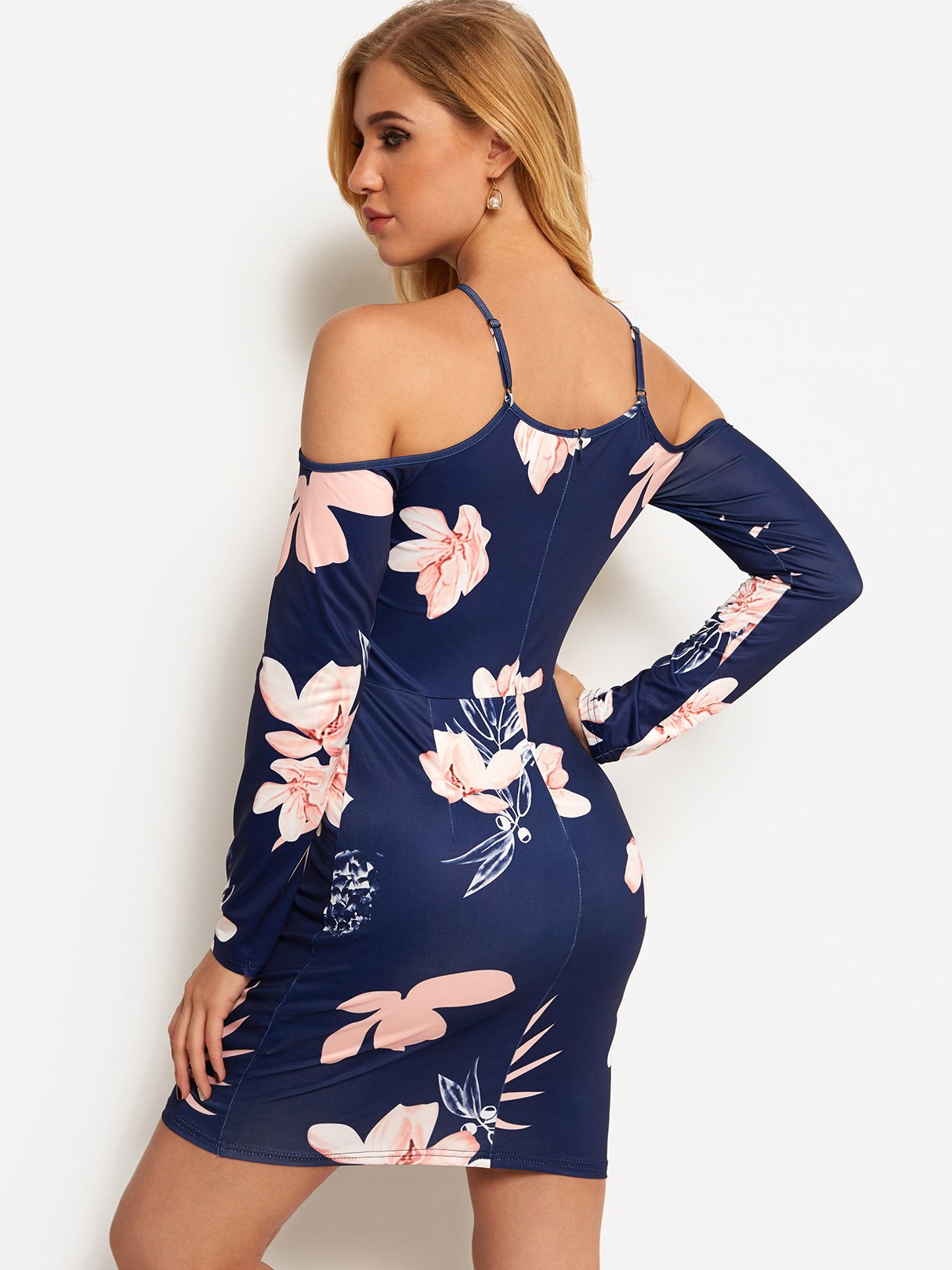NEW FEELING Womens Navy Floral Dresses