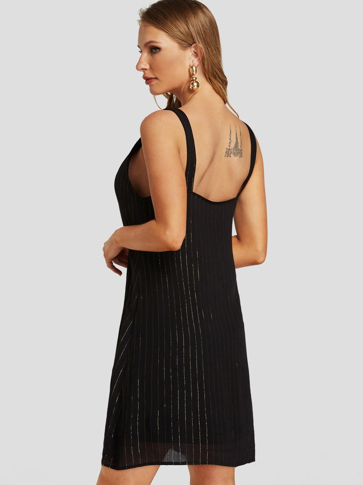 NEW FEELING Womens Black V-Neck Dresses