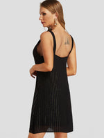 NEW FEELING Womens Black V-Neck Dresses