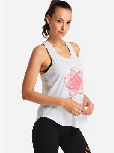 Wholesale Round Neck Cold Shoulder Cut Out Sleeveless White Tank Top