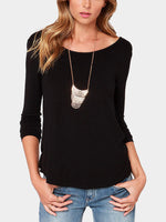 NEW FEELING Womens Black T-Shirts