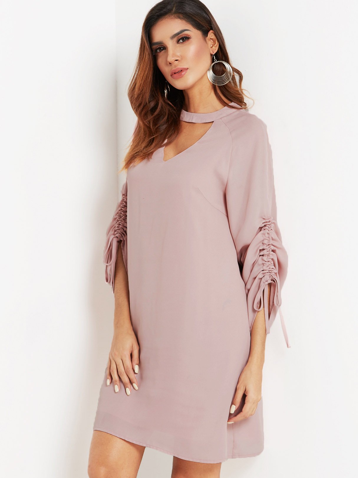 OEM Ladies Pink Casual Dresses