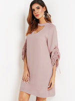 OEM Ladies Pink Casual Dresses