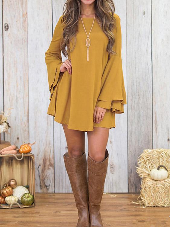 OEM Ladies Yellow Mini Dresses