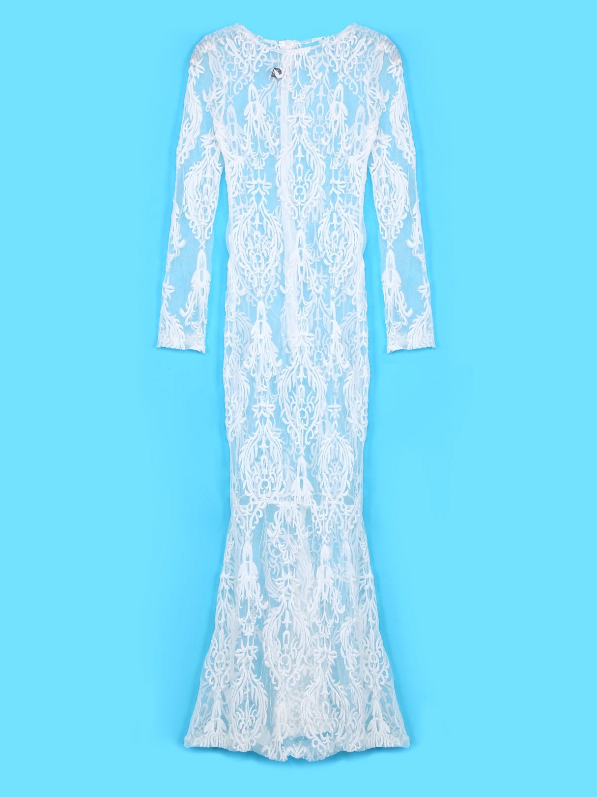 Wholesale Long Sleeves Lace Maxi Dresses 