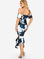 NEW FEELING Womens Black Floral Dresses