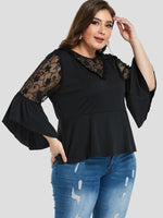OEM Ladies Black Plus Size Tops