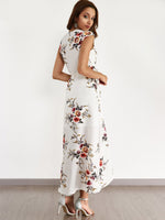NEW FEELING Womens White Floral Dresses