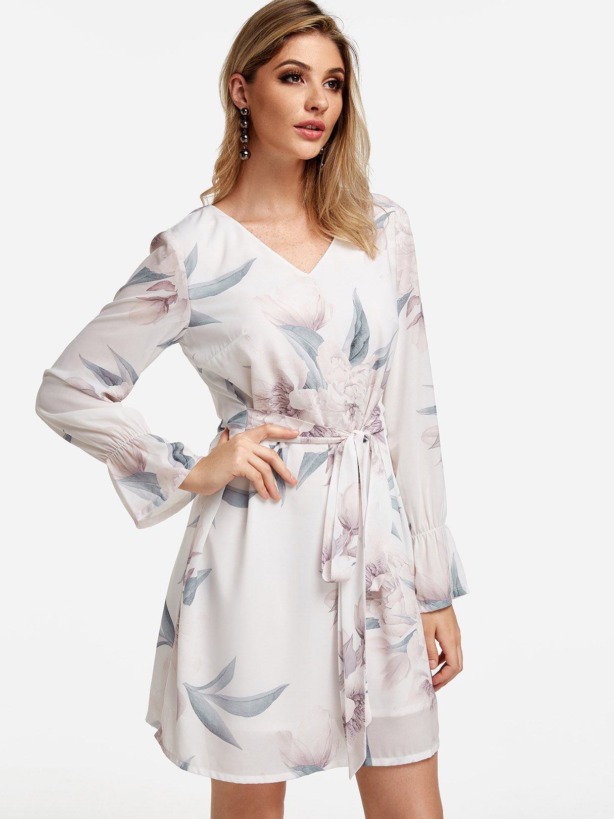 Custom Black Long Sleeve Chiffon Maxi Dress