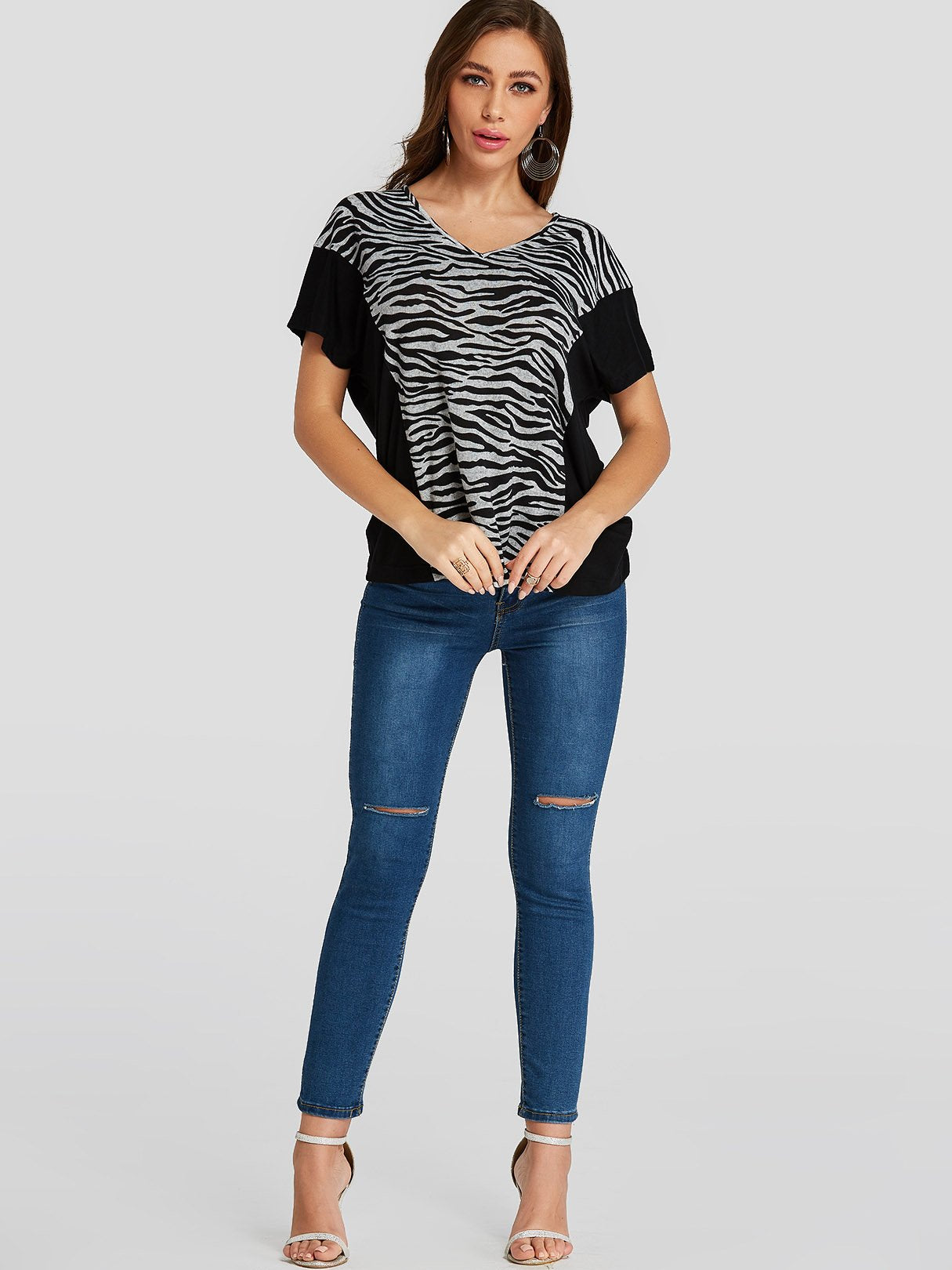 NEW FEELING Womens Color Block T-Shirts