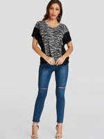 NEW FEELING Womens Color Block T-Shirts