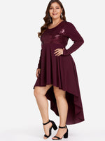 OEM Ladies Burgundy Plus Size Dresses