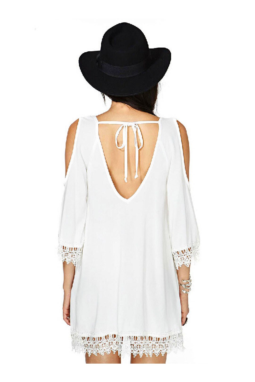 NEW FEELING Womens White Casual Dresses