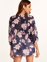 NEW FEELING Womens Floral Cover-Ups