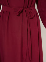 OEM ODM Maroon Lace Dress With Sleeves