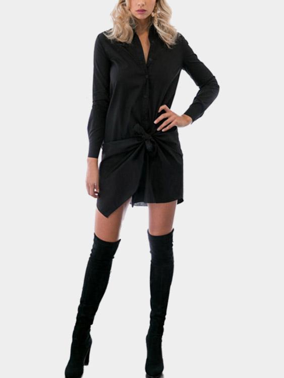 NEW FEELING Womens Black Shirt Dresses