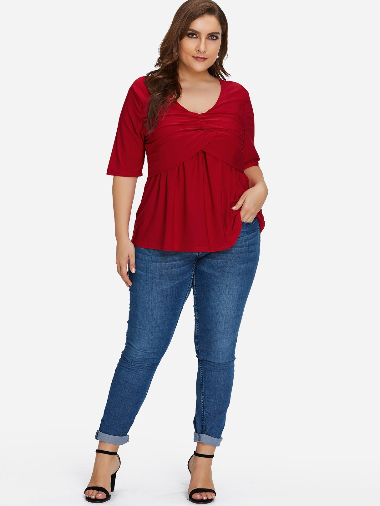 OEM ODM Womens Half Sleeve Plus Size Tops
