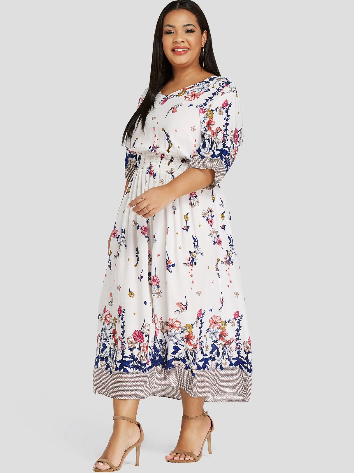 NEW FEELING Womens White Plus Size Dresses