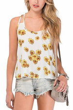 Wholesale Floral Print White Camis