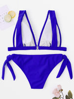 NEW FEELING Womens Blue Bikinis