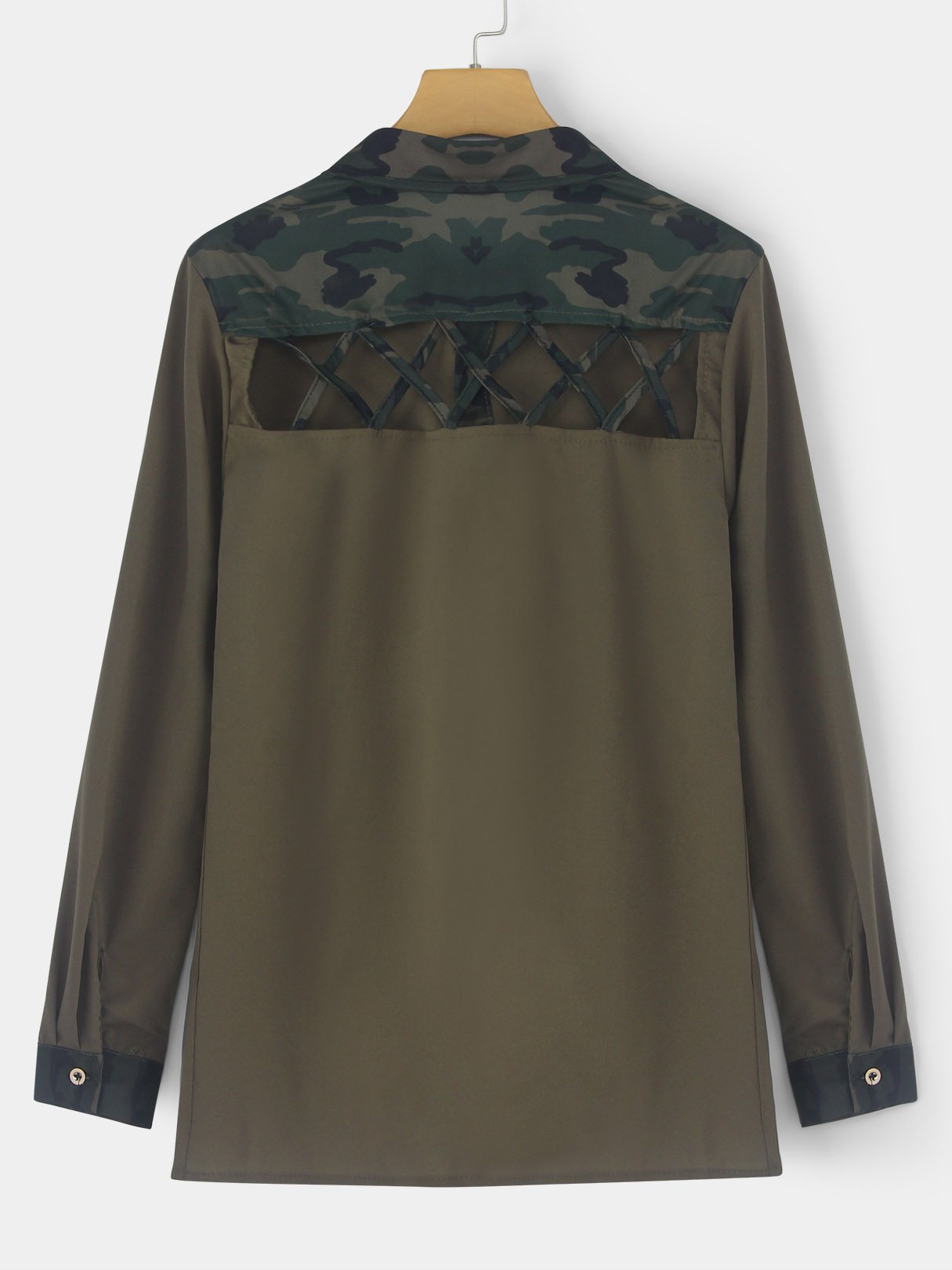 NEW FEELING Womens Army Green Blouses